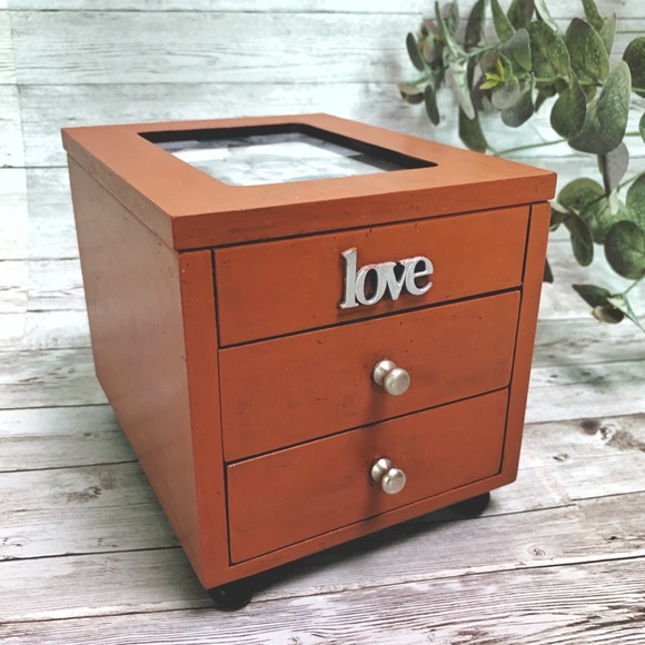 Target Storage Organization Wood Jewelry Box With Photo Frame Poshmark
